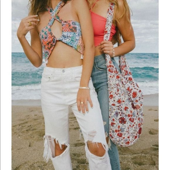 Erin Made Patchwork Crop Top Convertible Bohemian Hand Made Quilted One Size - Picture 3 of 16